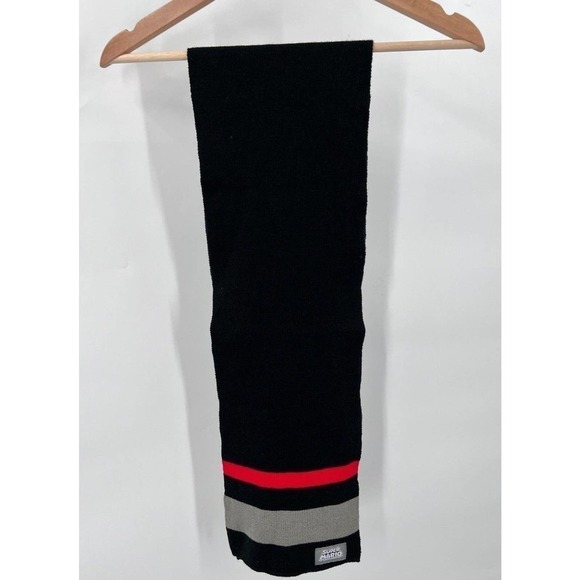 Nintendo Super Mario Bros 2019 Black Striped Polyester Scarf 26" Length Unisex - Picture 1 of 4
